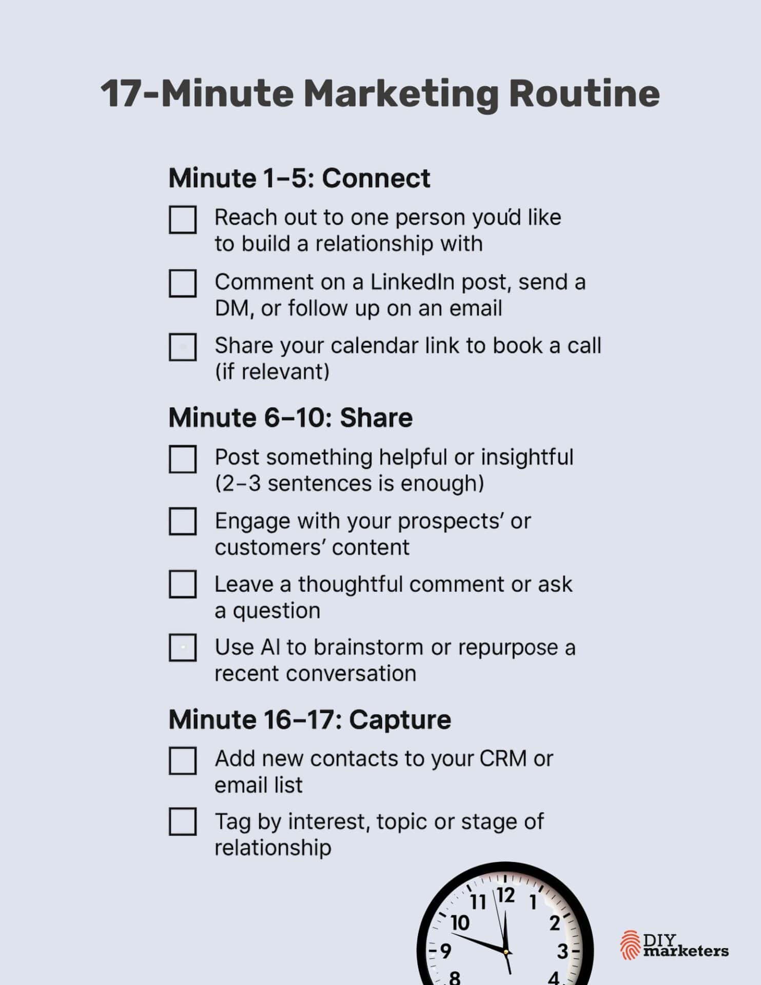The 17-Minute Daily Marketing Routine That Gets You Clients—Not Crickets 1 daily marketing routine checklist