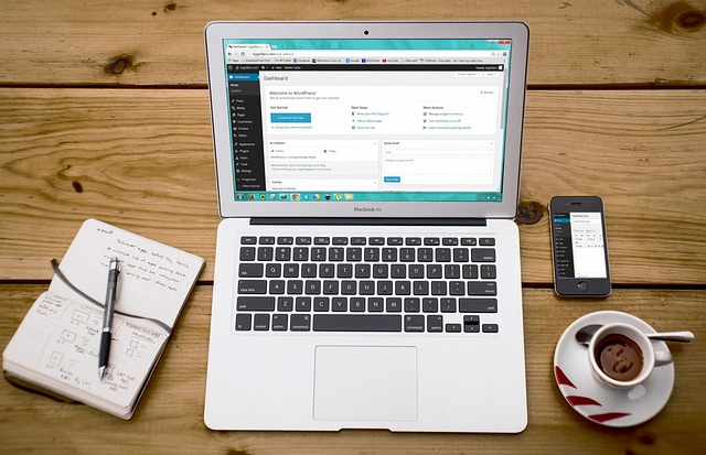 laptop, wordpress, wordpress design, digital marketing materials