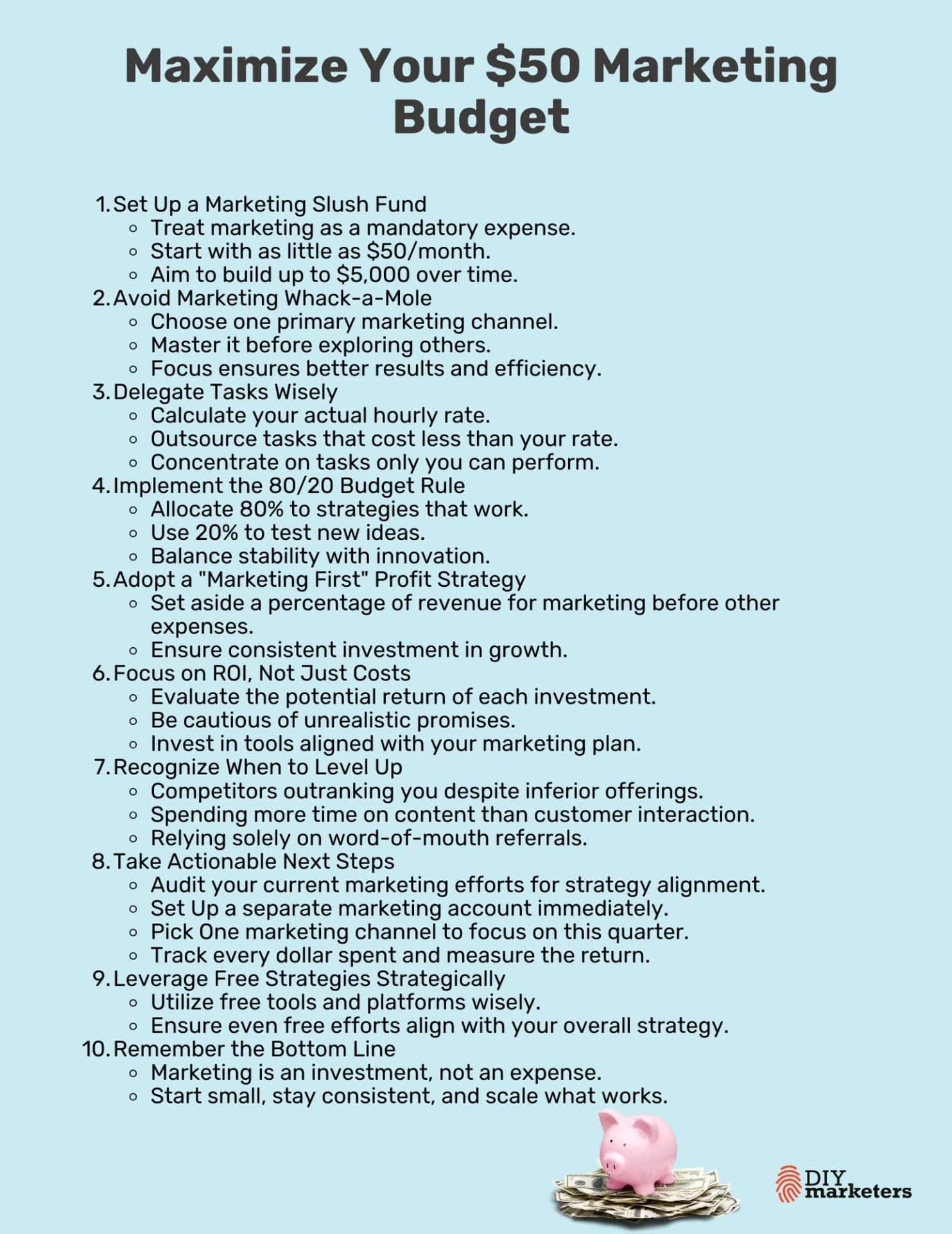 Your $50 Marketing Budget: Small Investments, Big Returns 1 $50 marketing budget